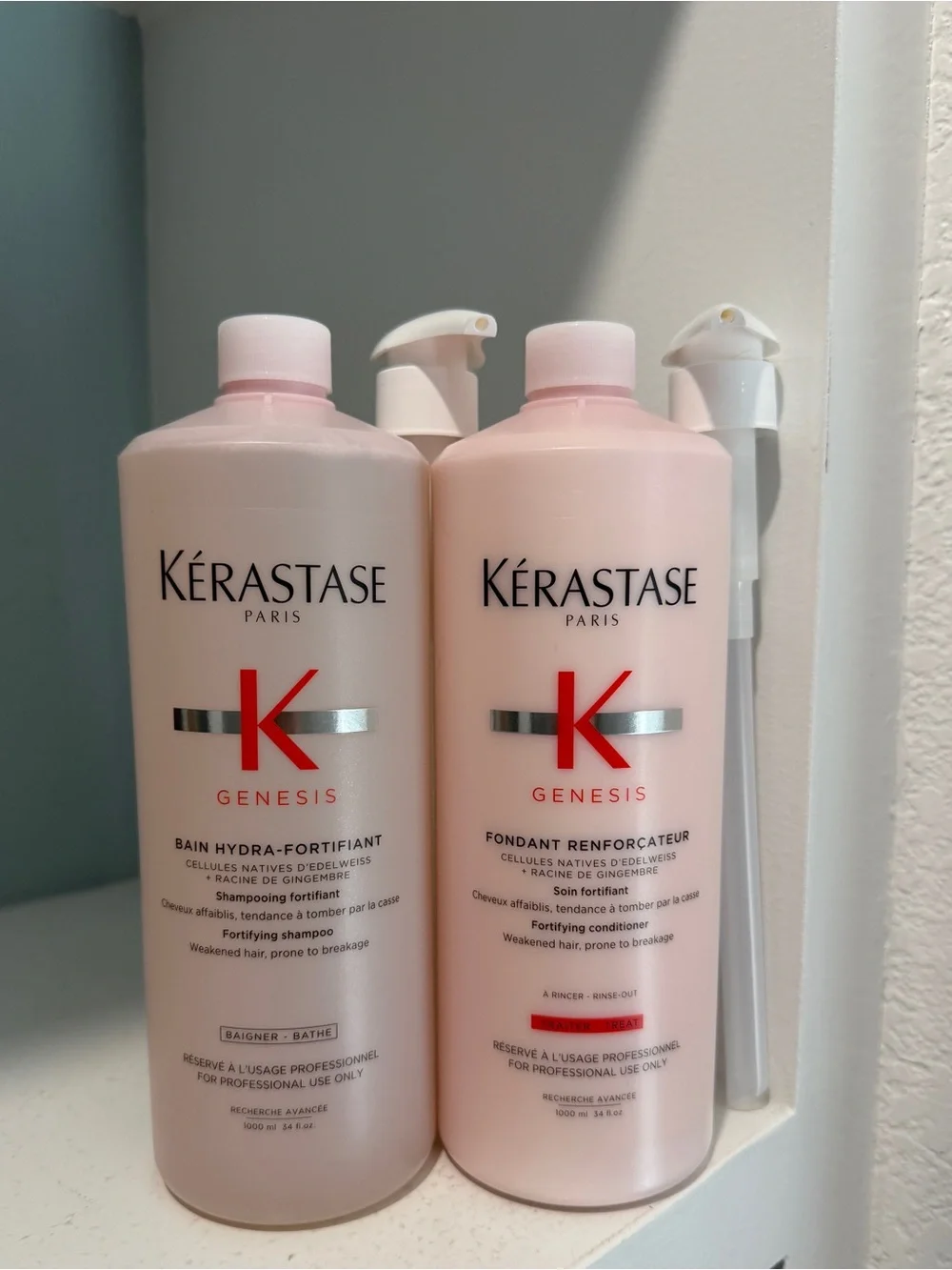 Kerastase GENESIS BAIN HYDRA-FORTIFIANT SHAMPOO & CONDITIONER - New 1000ml 34oz
